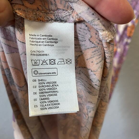 H&M Floral Tank Dress Size Medium Boho Casual - Picture 6 of 6